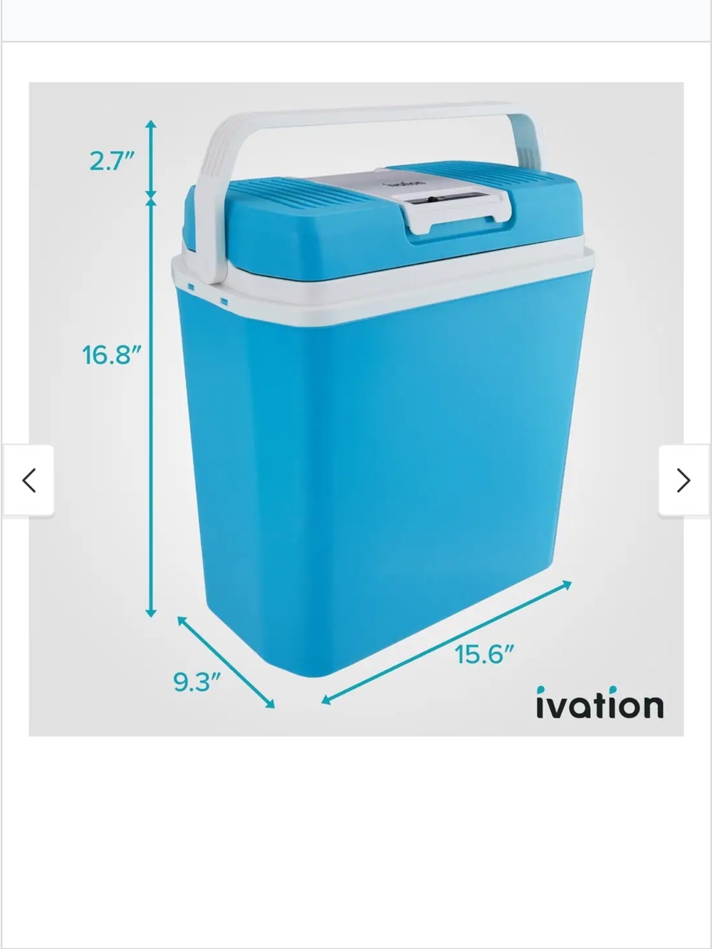 Portable Electric Cooler Chest - Light Blue - Picture 5 of 6